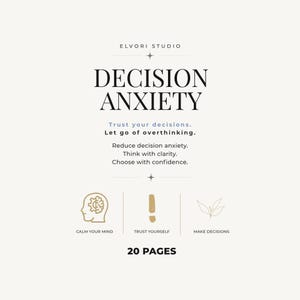 Decision Anxiety Workbook, Stop Second Guessing, Fear of Wrong Choice, Printable Journal, Confidence Building