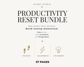 Procrastination Workbook Bundle, Productivity Planner PDF, Get Things Done Again, Build Momentum, Focus Journal