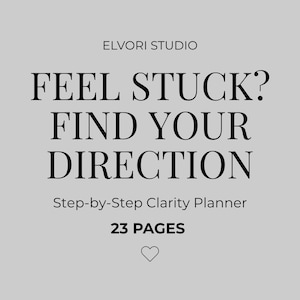 Find Your Direction Workbook, Step by Step Planner, Life Clarity, Stop Overthinking, Printable PDF