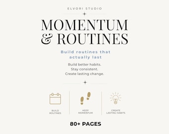 Momentum & Routines Bundle, Build Better Habits, Productivity Workbook, Daily Routine PDF