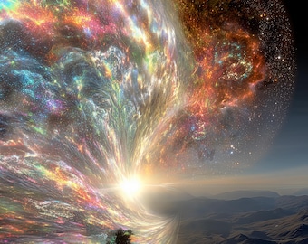 Cosmic Road to the Stars — Surreal Celestial Wall Art Print | Digital Download