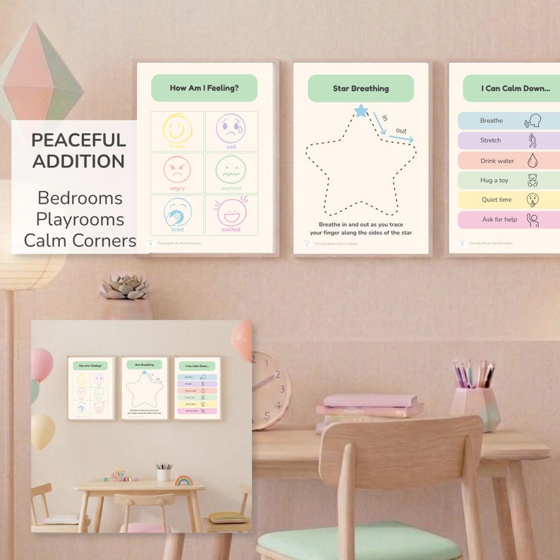 Star Breathing Poster, Calm Down Corner Printable, Deep Breath Visual ...