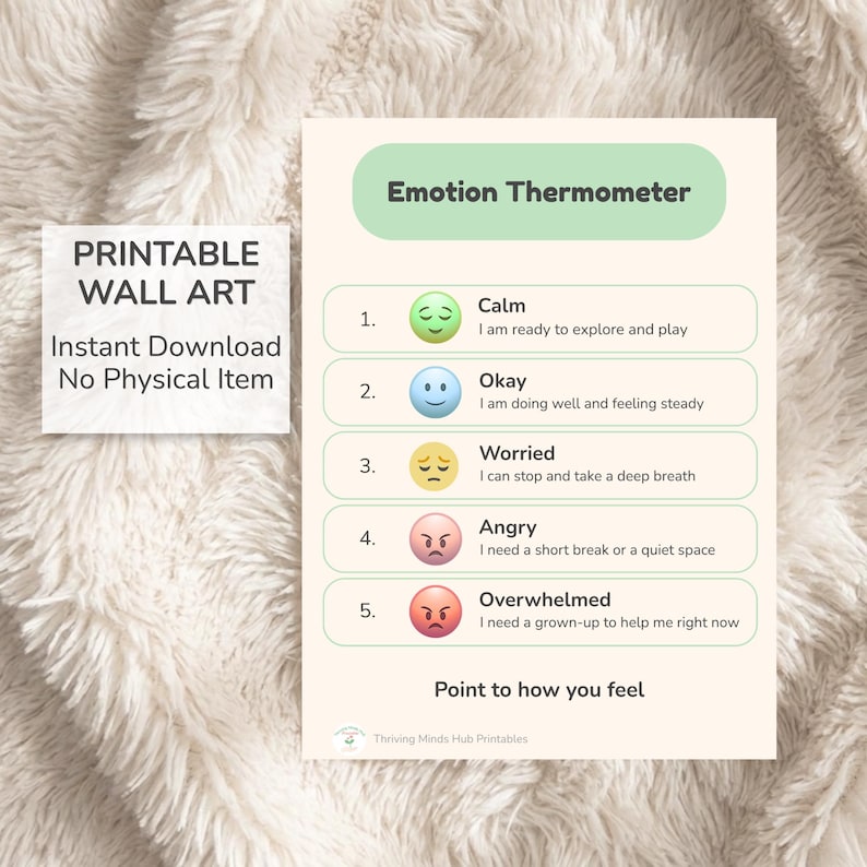 Emotion Thermometer, Feelings Check-in Poster, SEL Classroom Decor ...