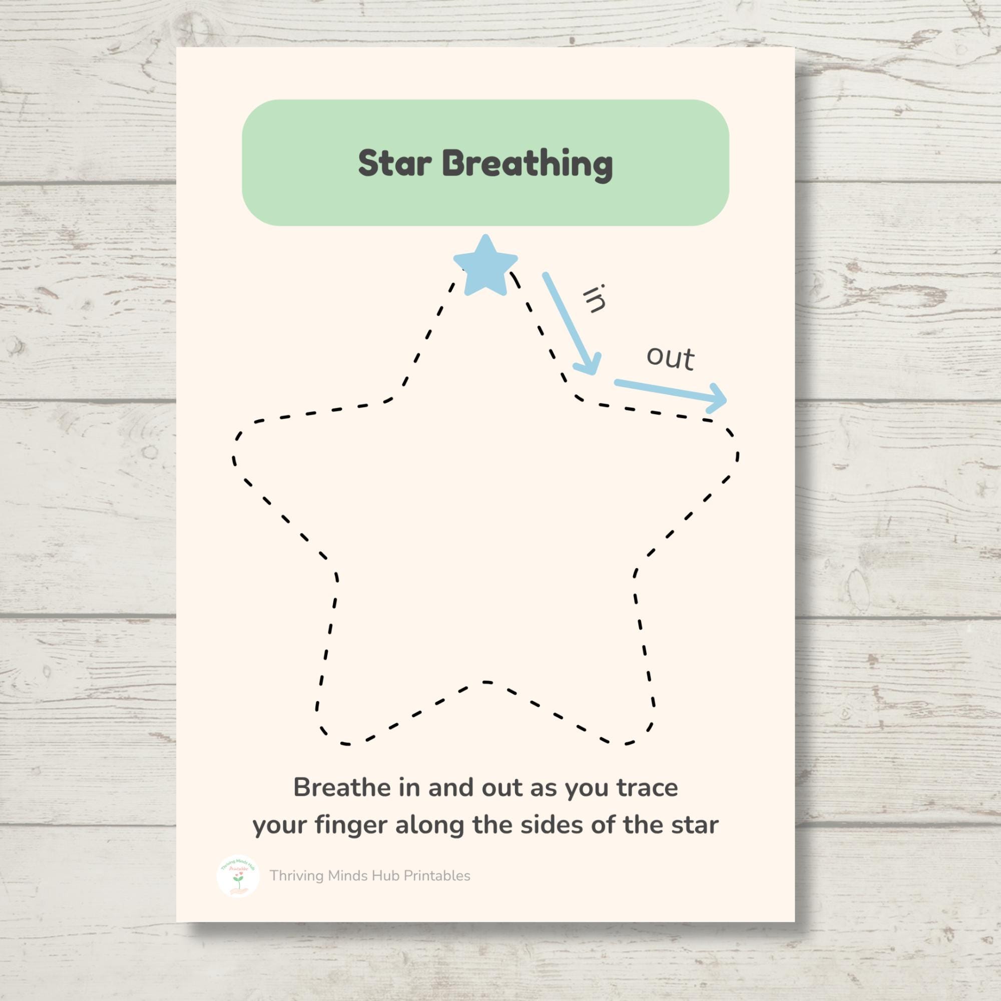 Star Breathing Poster, Calm Down Corner Printable, Deep Breath Visual ...