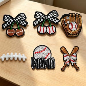 Baseball Glove Patch, Sequins Football Embroidery Iron On