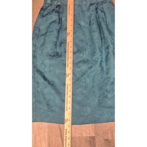 Vintage zijden bloemenrokset Adrianna Papell Petite groenblauwe rozenrand met print jaren 90 afbeelding 13