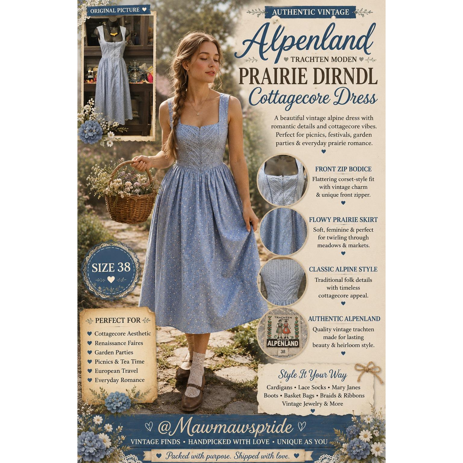 Vintage Blue Prairie Dress - Etsy