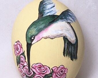 Hummingbird, hand-painted ornament