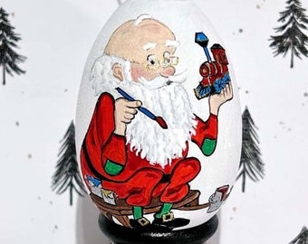 Hand Painted Christmas Ornament, Santa