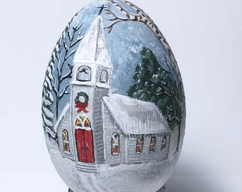 Church, Hand Painted Ornament