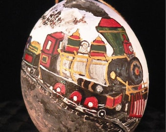 Train, Hand Painted Ornament