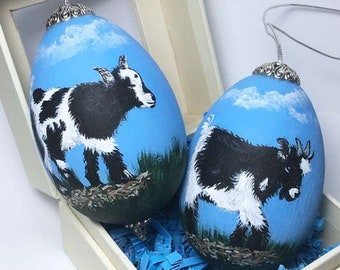 Miniature Goat, Hand Painted Ornament