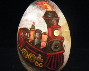 Train, Hand Painted Ornament