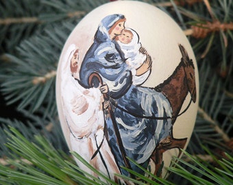 Hand Painted Christmas Ornament - Mary, Joseph and Jesus