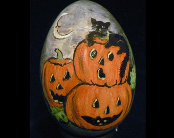 Halloween Ornament, Hand-Painted Pumpkins