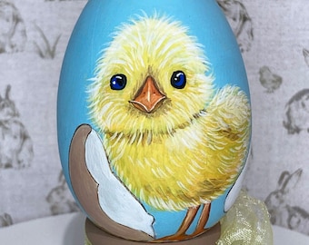 Hand Painted Easter Egg, Baby Chick
