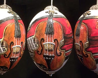 Violin, Hand Painted Ornament, Fiddle