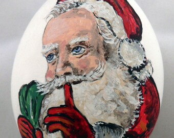 Hand Painted Christmas Ornament, Santa