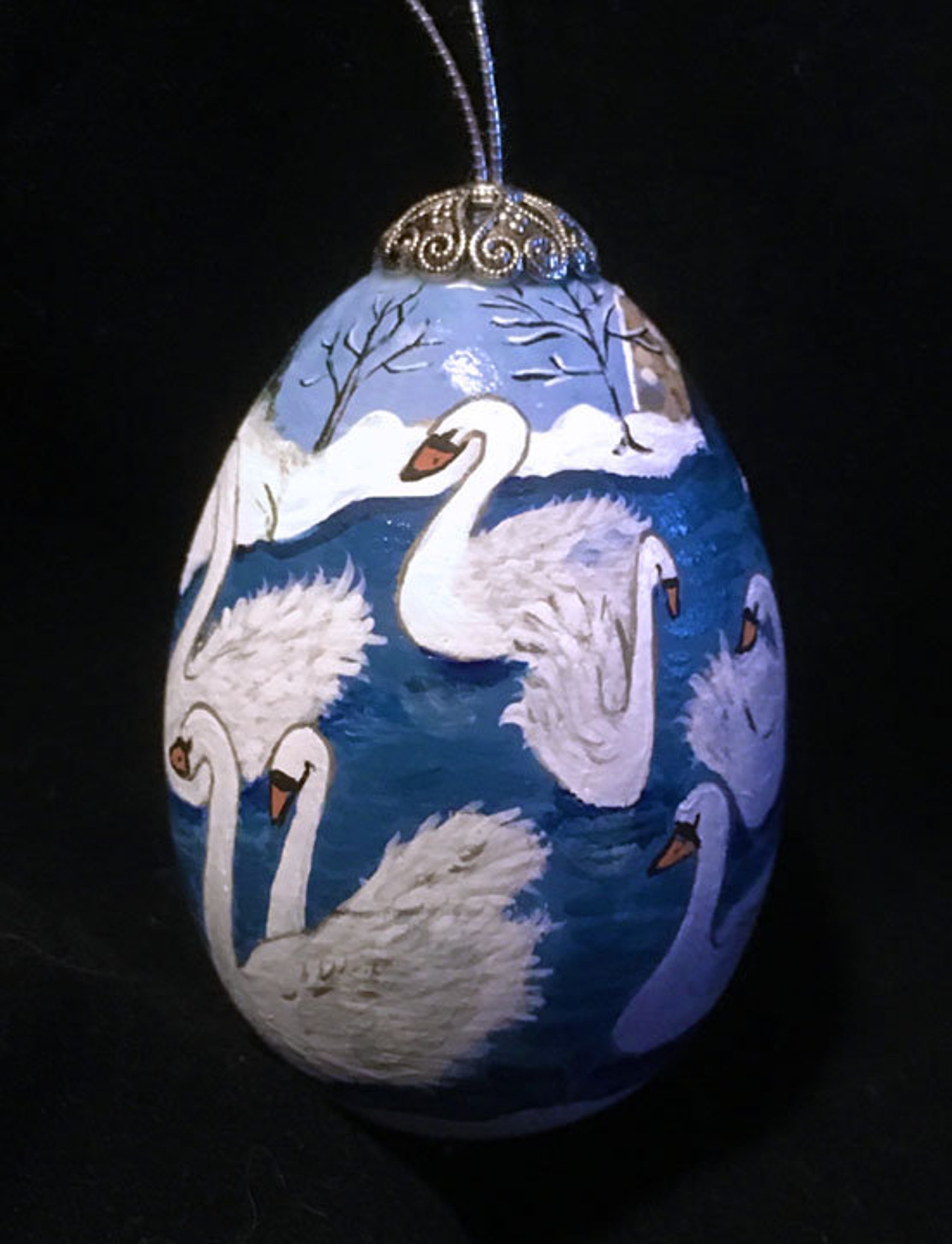 Seven Swans A-Swimming Hand Painted Christmas Ornament - Etsy