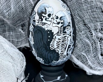 Halloween Ornament, Hand-Painted Skeletons