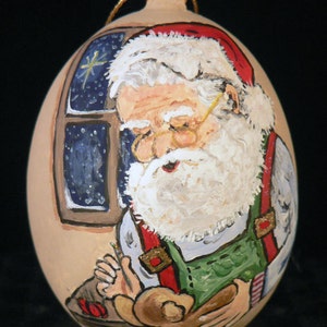 Hand Painted Christmas Ornament, Santa