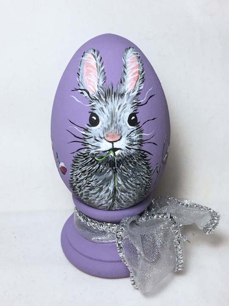 Easter Egg, hand painted Bunny image 5