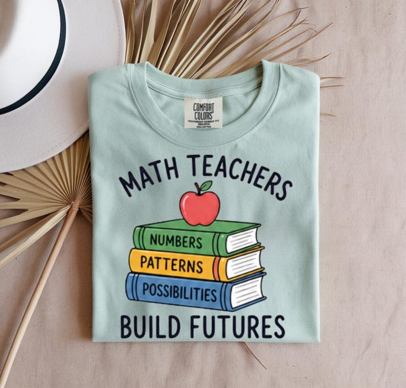 Shirt voor wiskundeleraren Build Futures, inspirerend T-shirt voor leraar, cadeau voor wiskundedocent, waarderingskleding voor de klas afbeelding 2
