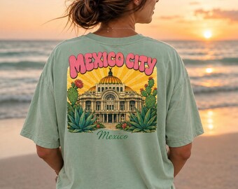 Mexico City Vintage Travel Poster Shirt, Mexico Graphic Tee, CDMX Souvenir T-Shirt, Retro Vacation Shirt, Mexico Lover Gift