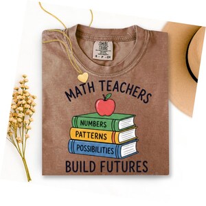 Shirt voor wiskundeleraren Build Futures, inspirerend T-shirt voor leraar, cadeau voor wiskundedocent, waarderingskleding voor de klas afbeelding 5