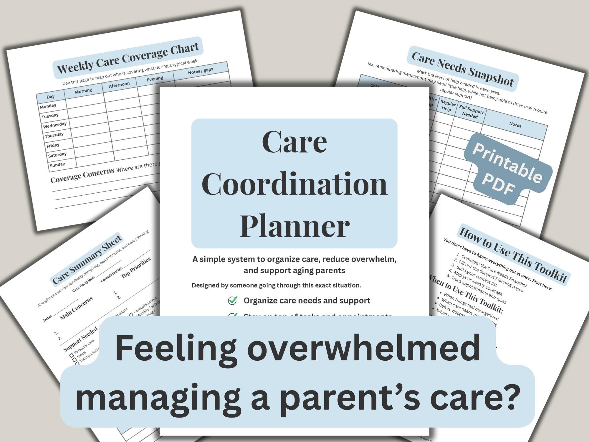 Caregiver Coordination Planner, Care Coordination Binder, Medical ...
