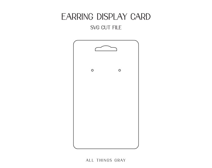 Earring Card Earring Display Card SVG Earring Card Holder Jewelry Hang