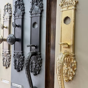Antike Tür Griff Lock Set Verzierten Vintage Eintrag Tür Hardware Luxus Massivem Messing Klassische Haustür Griff Dekorative Lock Set
