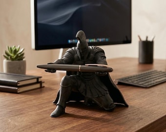 Black Spartan Warrior Pen Holder 3D Printed Desk Organizer Creative Pencil Stand Office Decor