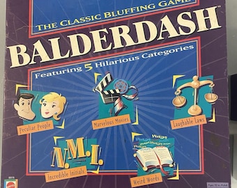 Balderdash Board Game 2003 Mattel Incomplete Parts Cards Board Box Replacement