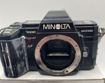 Cámara Minolta Maxxum 7000 AF 35 mm + Lente 70-210 mm + Flash 2800 AF Piezas/Reparación
