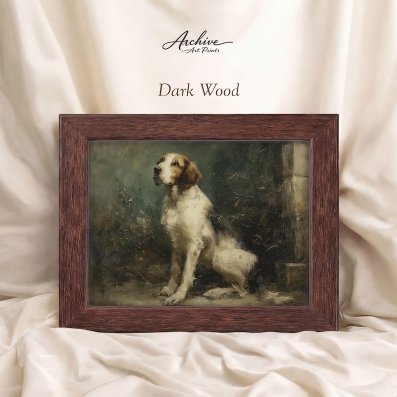 Vintage Dog Portrait Spaniel Artwork Traditional Style Victorian Pet Print Framed Canine Illustration Rustic Decor Country Home Wall Art image 8