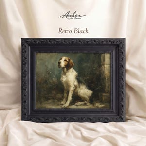 Framed Canine Illustration Vintage Dog Portrait Spaniel Artwork Traditional Style Victorian Pet Print Multiple Frame Options Rustic Country Home Wall Art Premium Quality Reproduction Classic Animal Artwork Dog Lover Gift Living Room