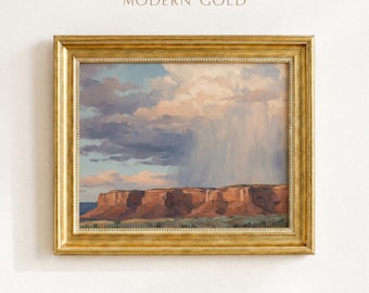 Vintage Desert Landscape Print, Southwest Wall Art for Living Room, Red Rock Canyon Oil Painting, Western Decor Gift