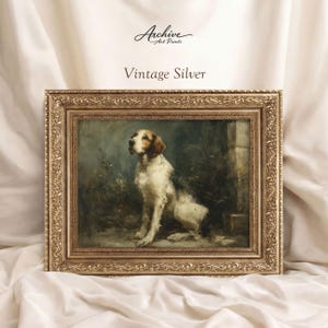 Traditional Style Artwork Vintage Dog Portrait Spaniel Pet Print Victorian Canine Illustration Framed Wall Art Premium Quality Reproduction Detailed Illustration Classic Animal Artwork Rustic Country Home Decoration Dog Lover Gift