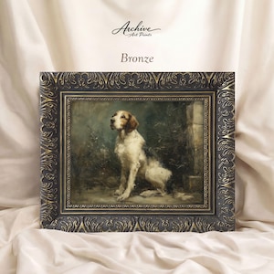 Vintage Dog Portrait Spaniel Artwork Traditional Style Victorian Pet Print Framed Canine Illustration Rustic Decor Country Home Wall Art image 7