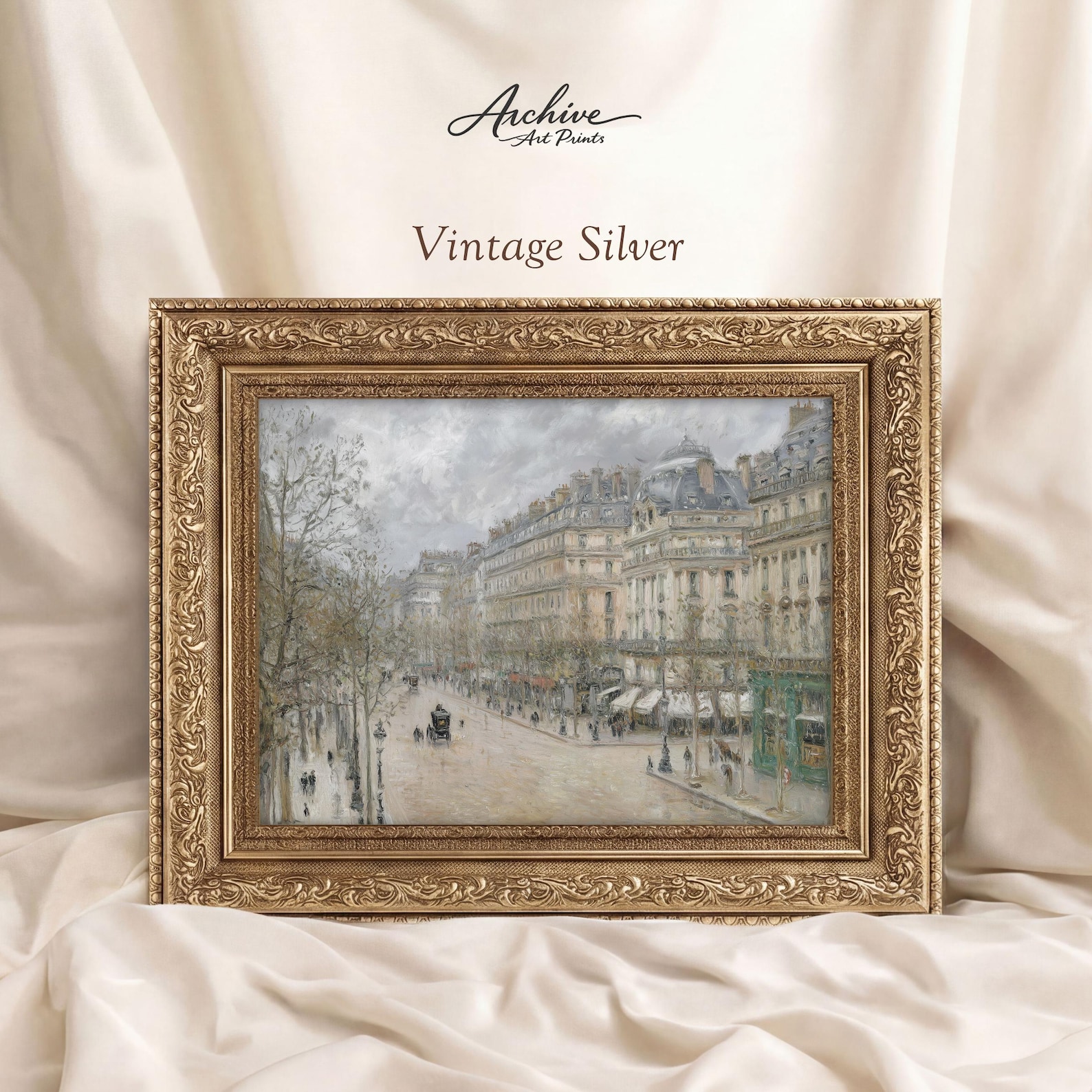 Paris Street Scene Painting | Vintage French Boulevard Art Print ...