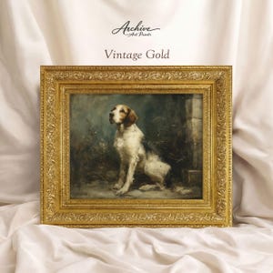 Rustic Country Home Wall Art Vintage Dog Portrait Traditional Style Artwork Victorian Pet Print Framed Canine Illustration Living Room Entryway Office Display Premium Quality Reproduction Classic Animal Artwork Collectible Piece Dog Lover