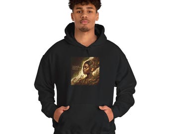 Carrying the Wisdom Hoodie – Afrocentric Ancestral Art Pullover, Black Woman Nature Goddess Spiritual Sweatshirt
