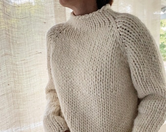 Beginner Friendly Knitting Pattern Gallant Sweater Chunky cropped sweater top-down