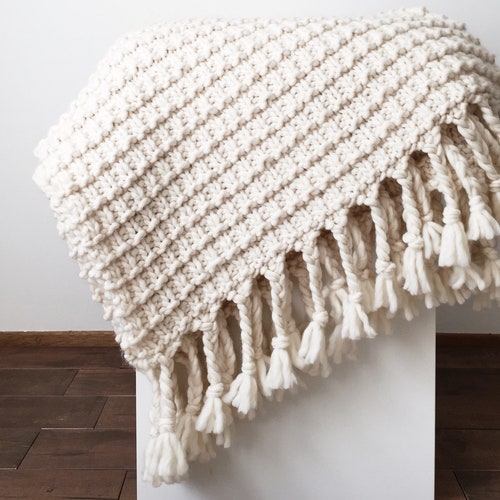 Chunky Braided Cabled Blanket Crochet Pattern Etsy