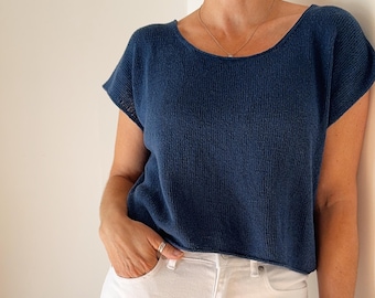 Knitting Pattern Instructions Drop Cut Tee Lite Top Down Knitting Pattern Tee Shirt