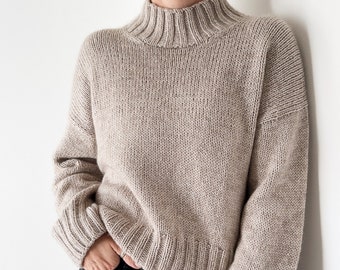 Knitting Pattern Instructions Lenon Sweater Top Down Knitting Pattern Pullover Pattern