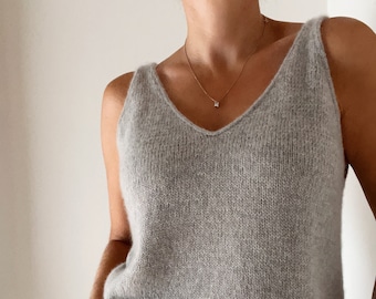 トップス mediam Knit Bare Camisole Mediam Knit Bare Camisole・Sax Mix - tity
