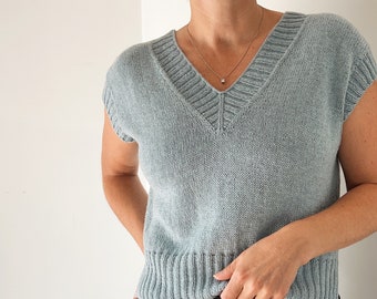 Knitting Pattern Suri Shirt V Neck Top Down Knitting Summer Knitting