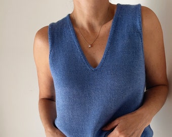 Knitting Pattern Avani Shirt V Neck Top Down Knitting Pattern Summer Knitting Pattern